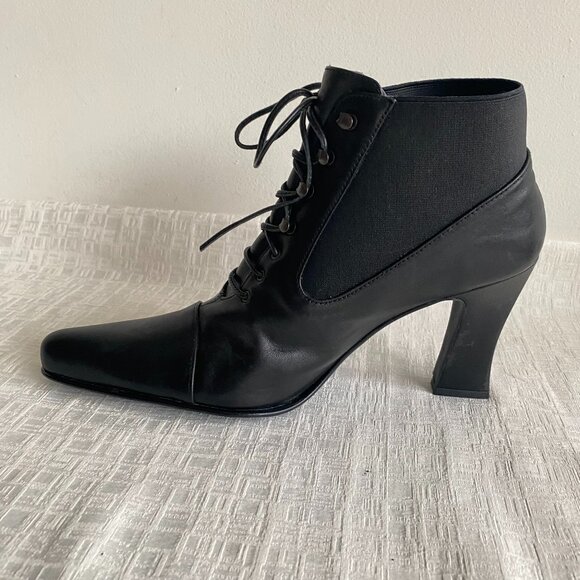 Sacha London Leather Lace Detail Heeled Boots Sz 8 M - Picture 7 of 13